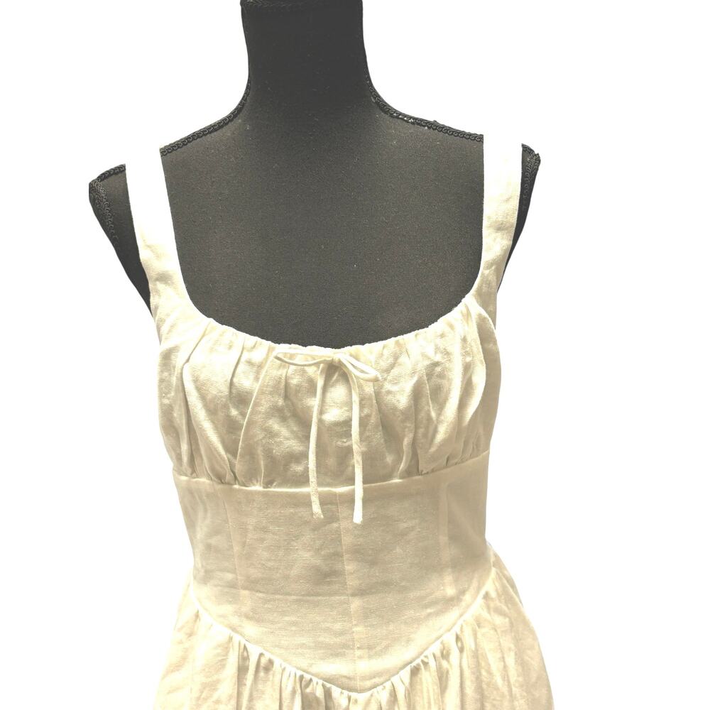 Reformation NWT Balia Linen Midi Dress Sz 4 White Sleeveless Cottagecore… - Picture 2 of 7